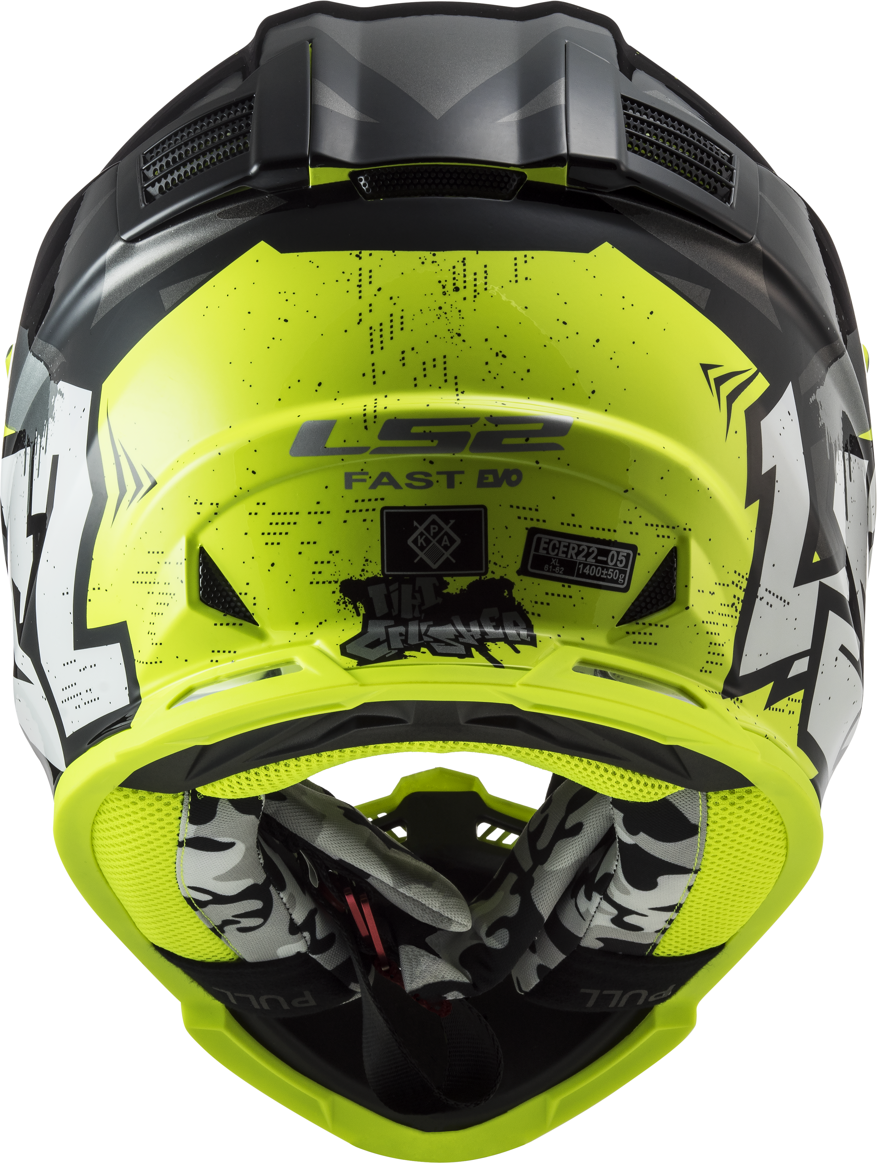 MX437 FAST EVO II MINI CRUSHER GLOSS BLACK H-V YELLOW