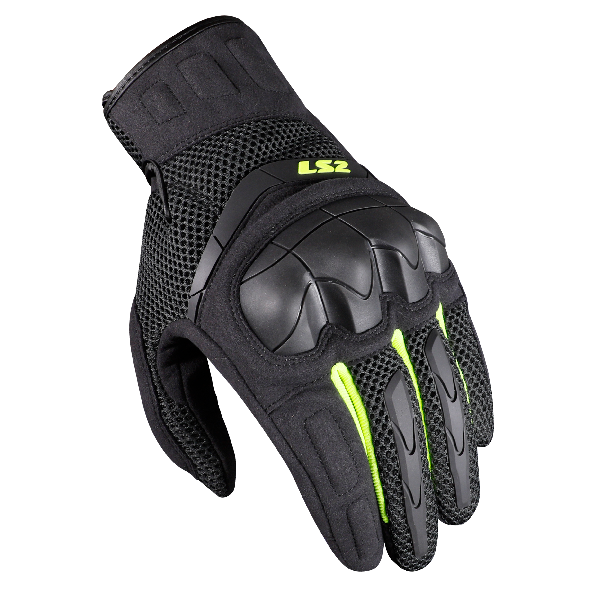 LS2 Kubra Motorradhandschuhe - Anthrazit H-V Gelb