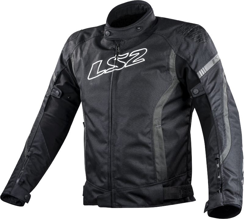 LS2 Gate Motorradjacke - Schwarz dunkel Grau