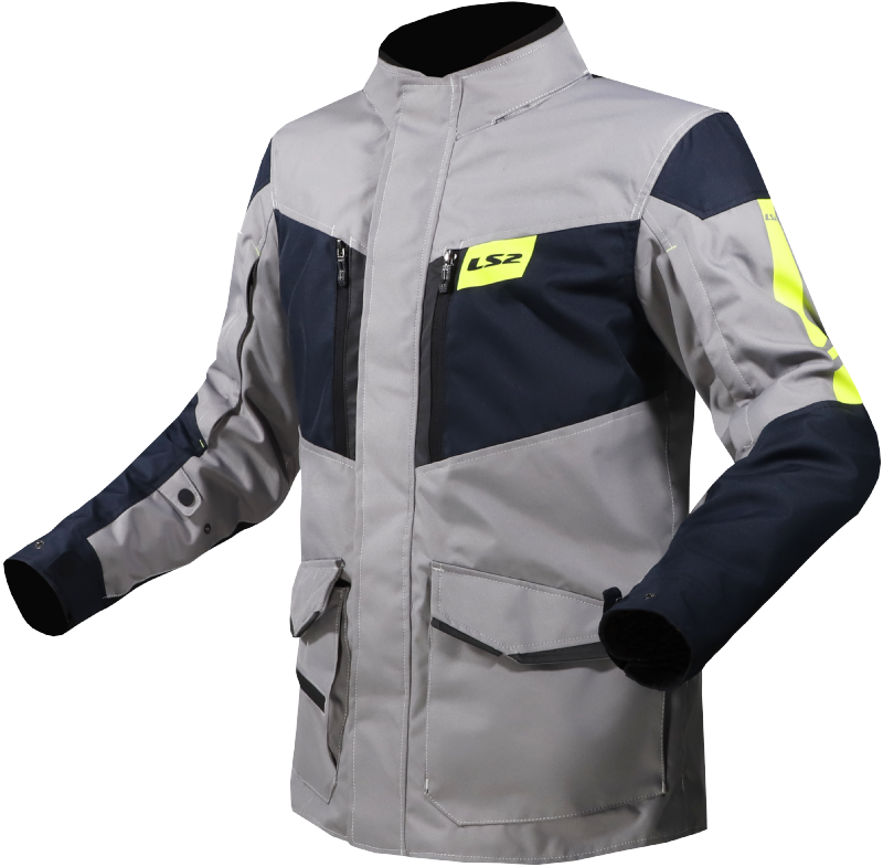LS2 Metropolis EVO Motorradjacke - Titanium Blau H-V Gelb