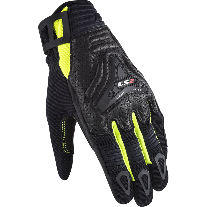 LS2 All Terrain Motorradhandschuhe - Schwarz H-V Gelb
