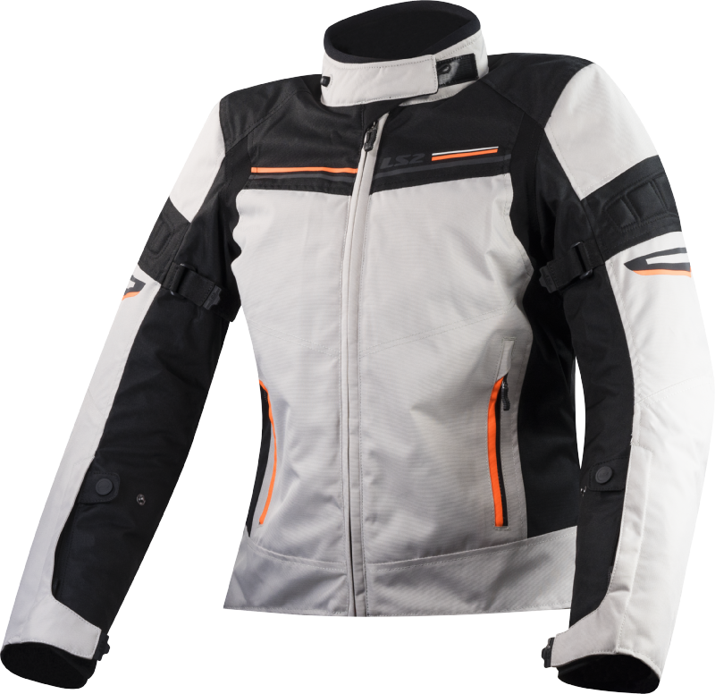 LS2 Shadow Motorradjacke - Leicht Grau Schwarz Orange