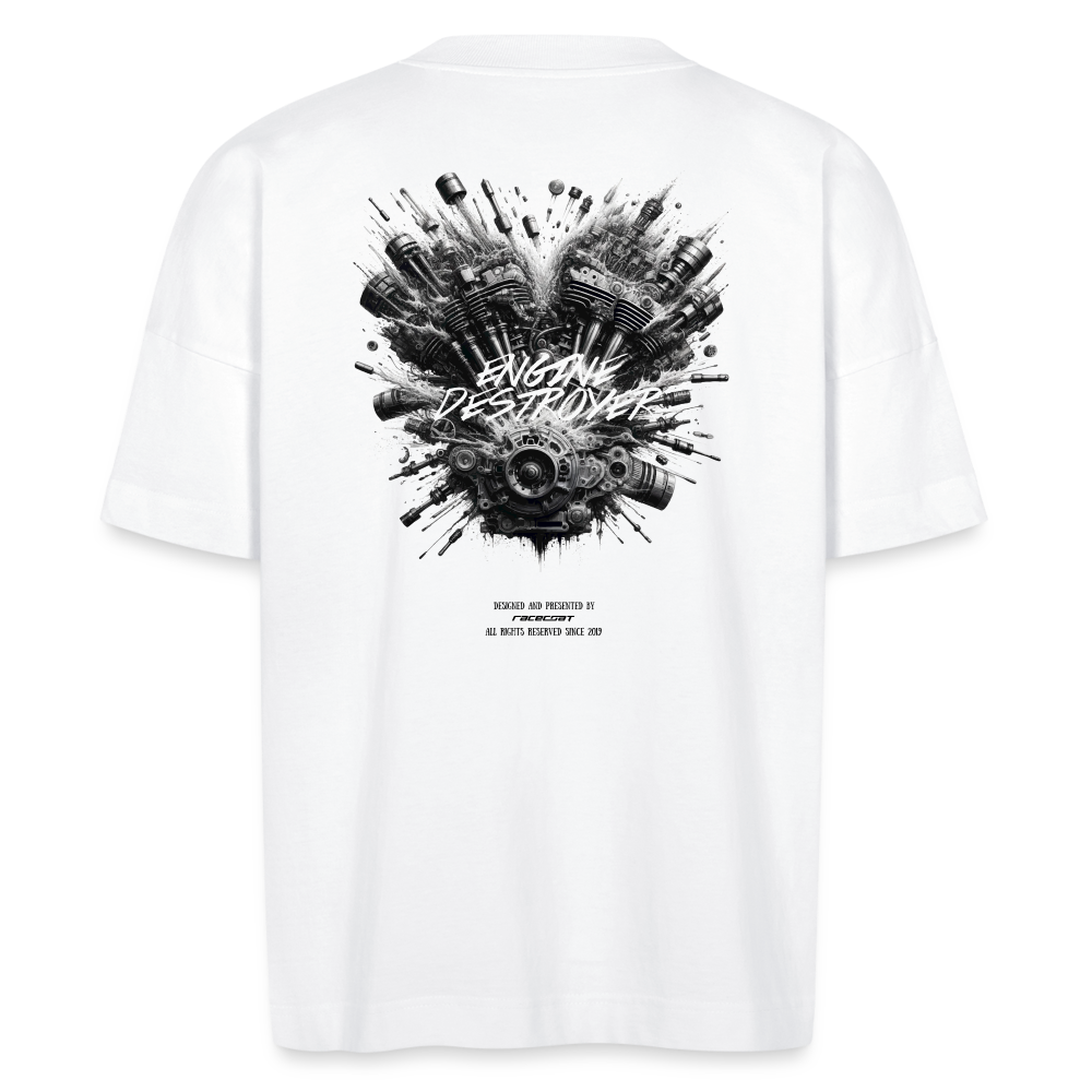 Unisex Oversized T-Shirt mit Backprint Weiß
