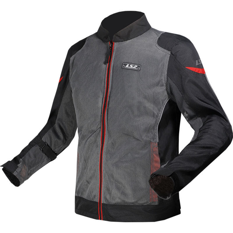 LS2 Airy Motorradjacke - Grau Schwarz Rot