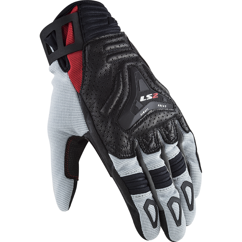 LS2 All Terrain Motorradhandschuhe - Grau Rot