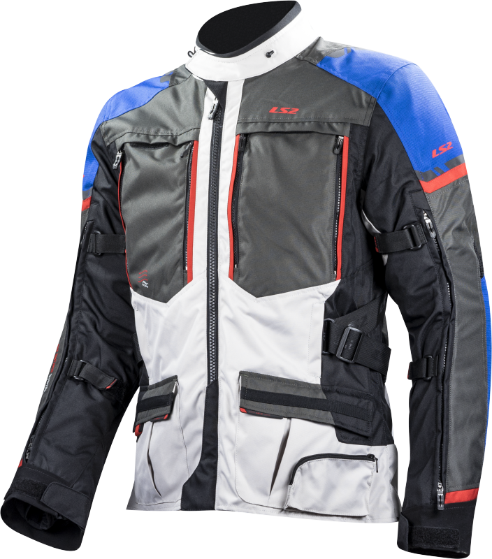 LS2 Norway Motorradjacke - Blau Schwarz Grau Rot