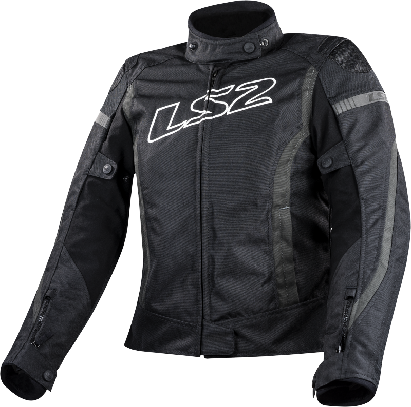 LS2 Gate Motorradjacke - Schwarz dunkel Grau