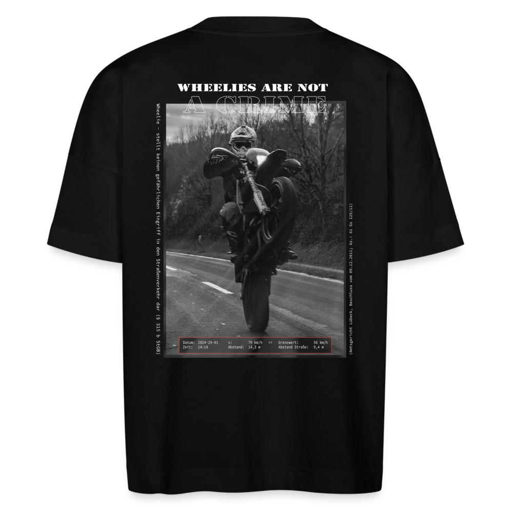 Racecoat "not a crime" Unisex Oversize T-Shirt mit Backprint