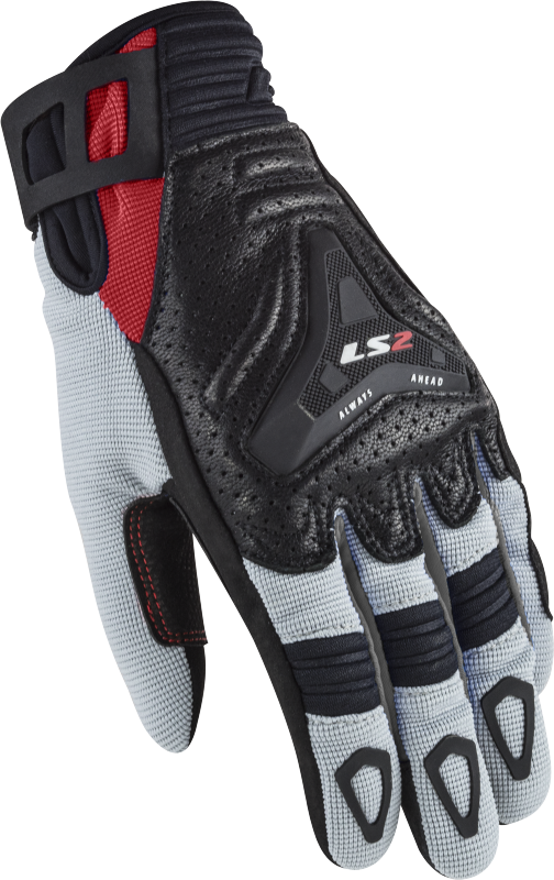 LS2 All Terrain Motorradhandschuhe - Grau Rot