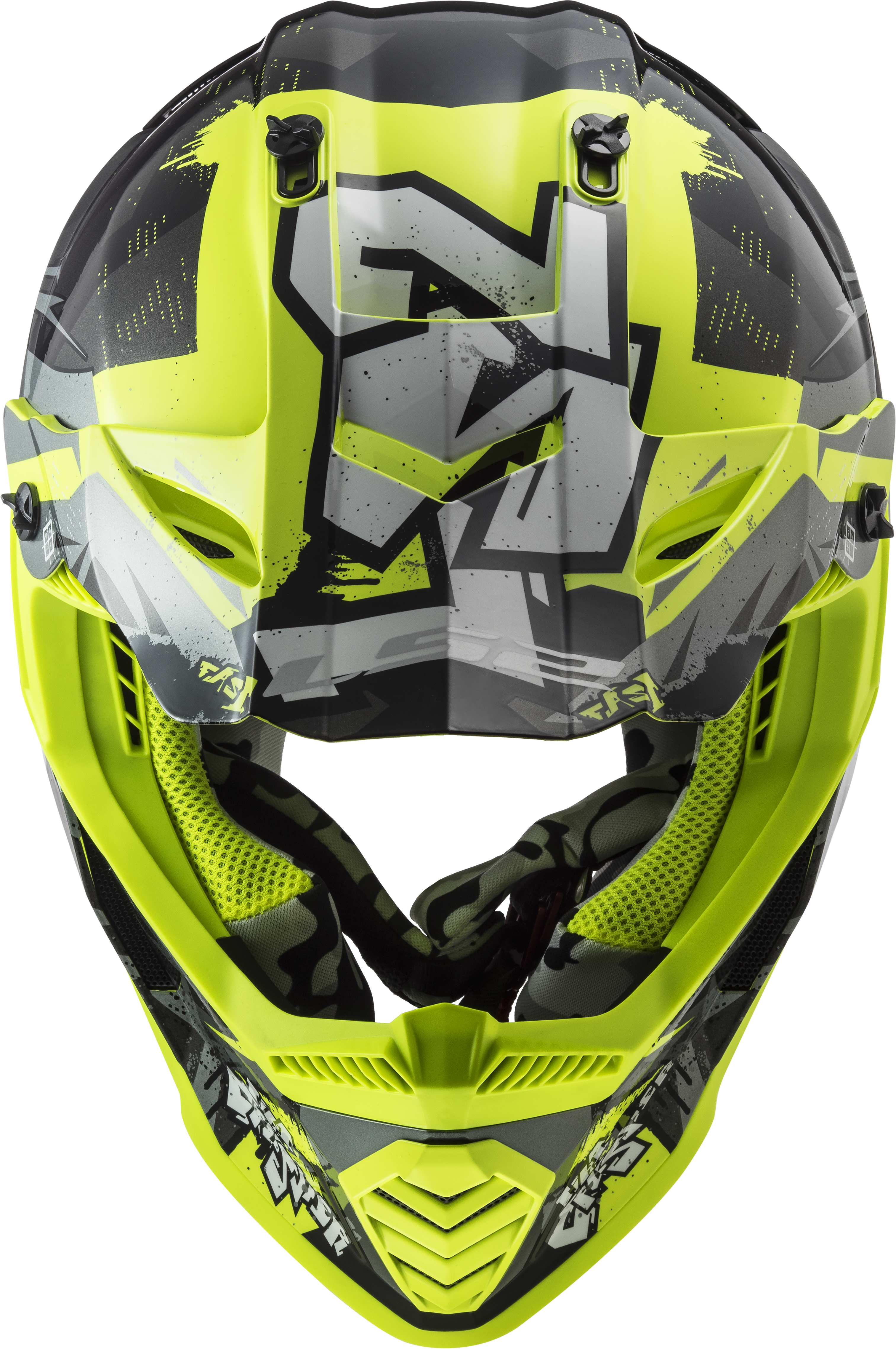 MX437 FAST EVO II MINI CRUSHER GLOSS BLACK H-V YELLOW