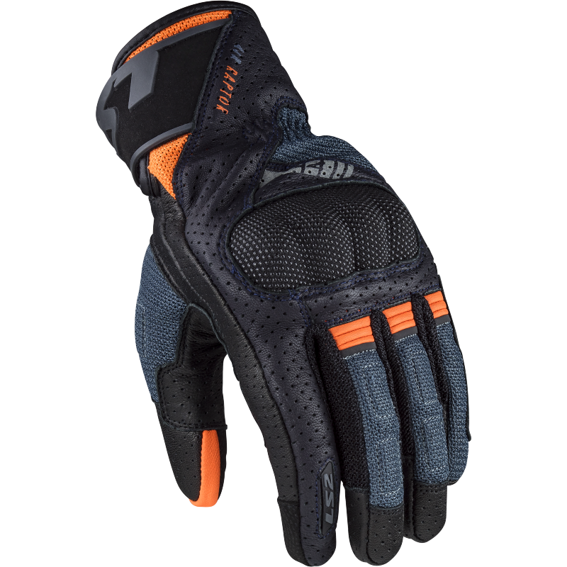 LS2 Air Raptor Motorradhandschuhe - Dunkel Blau H-V Orange