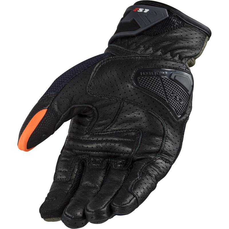 LS2 Air Raptor Motorradhandschuhe - Grün Wald Blau H-V Orange