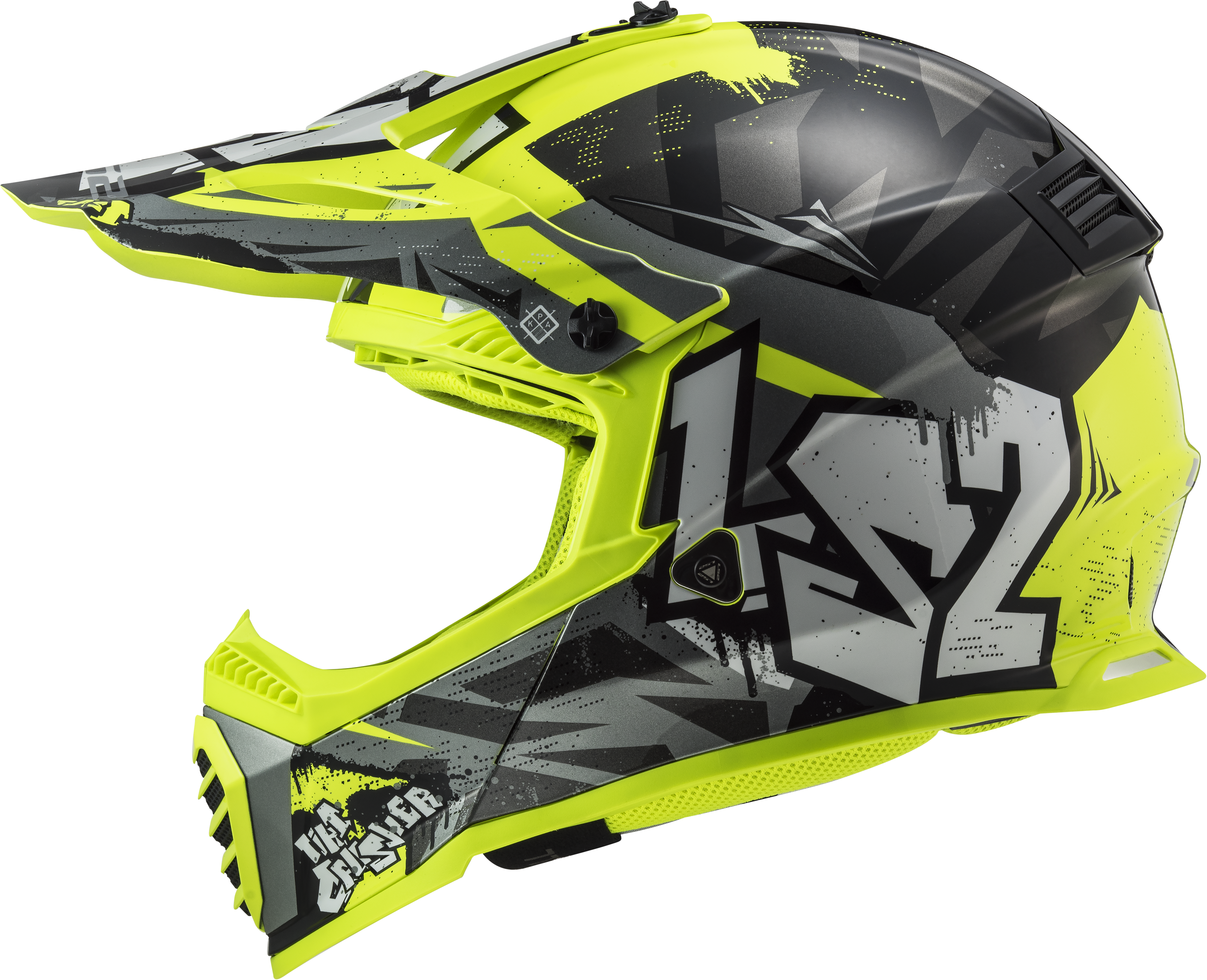 MX437 FAST EVO II MINI CRUSHER GLOSS BLACK H-V YELLOW