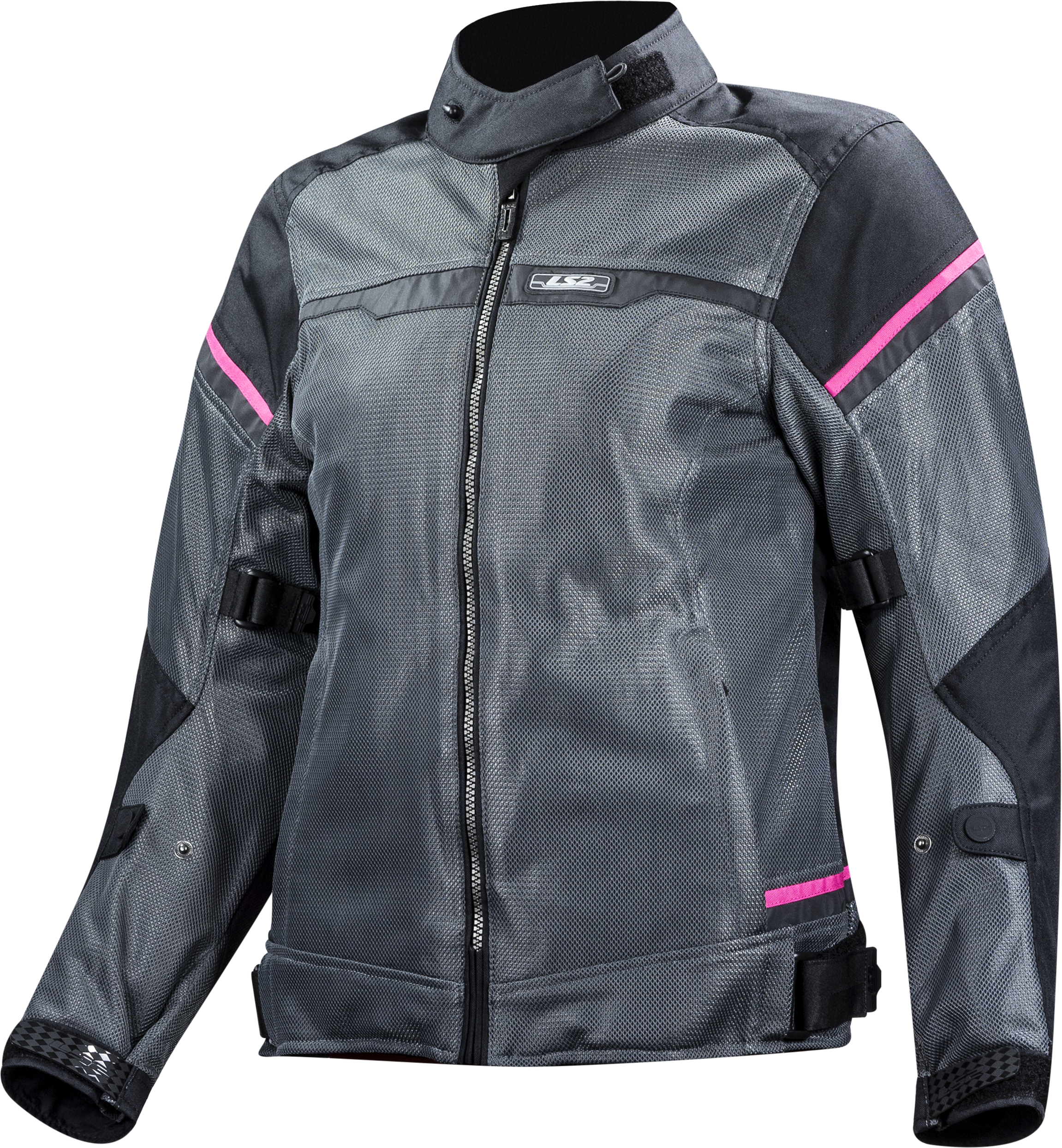 LS2 Riva Motorradjacke - Schwarz dunkel Grau Pink